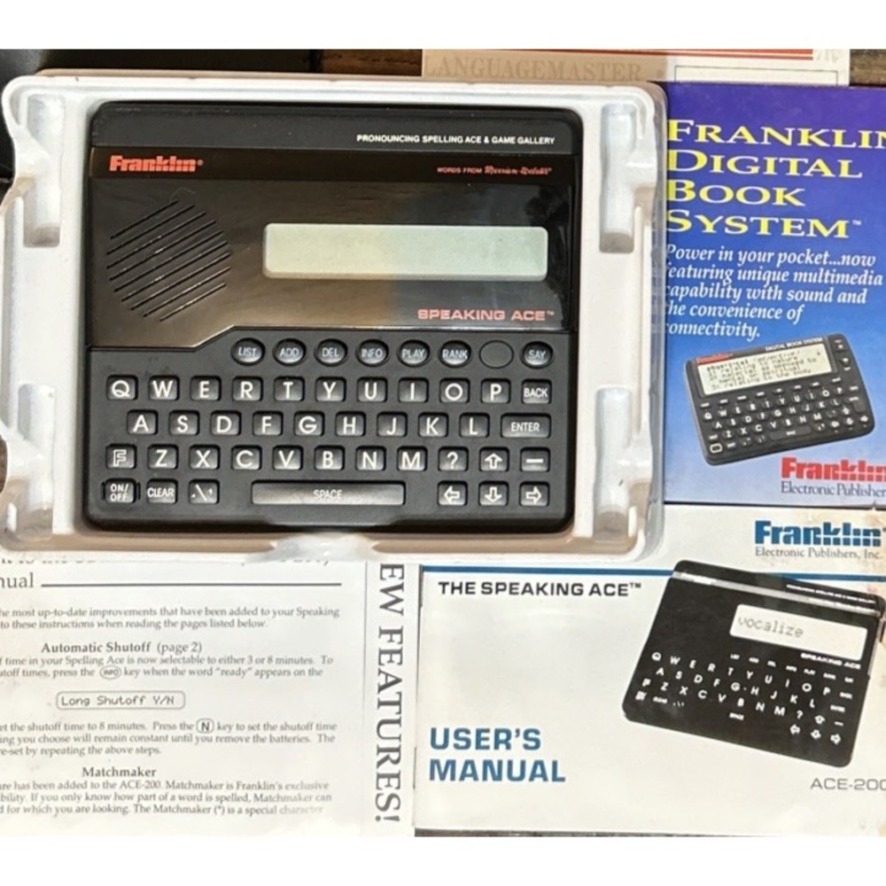 Franklin Speaking Ace ACE-200 Electronic Spelling Game Merriam-Webster Vintage